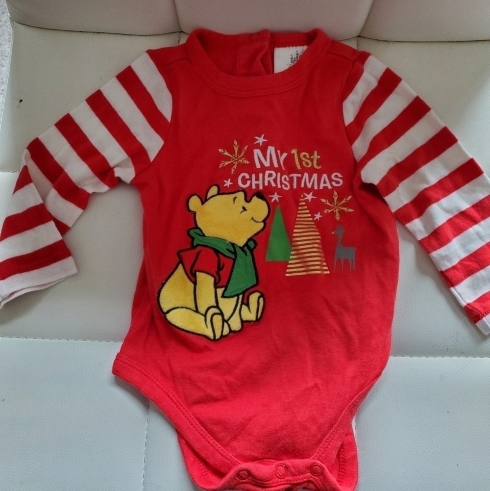 Disney Pooh Bear My First Christmas Onesie